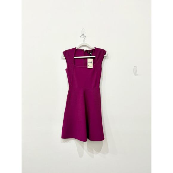 BCBGMaxazria Kamara Sleeveless A-Line Fit & Flare Mini Dress Purple Women's S - Picture 2 of 5